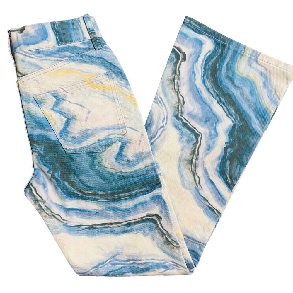 BDG Urban Outfitters Blue Tie Dye Bootcut Jeans Size 26 Agate Wave Sample